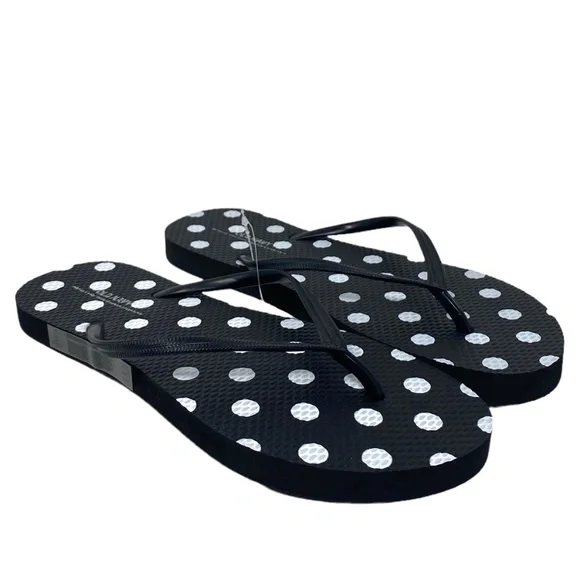 Old Navy Flip Flop Sandals For Women Black White Rubber Summer 811520-02-1